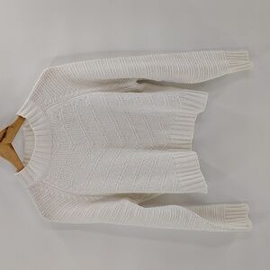 Generation K Size Medium White Mock Neck Sweater Cropped Long Sleeve